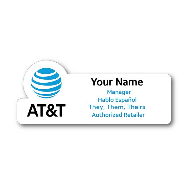 AT&T Team Colors Name Badge - Authorized Retailer with Personalization