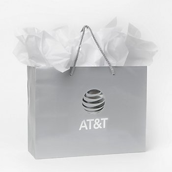 AT&T Silver Matte Medium Gift Bag