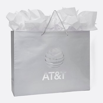 AT&T Silver Matte Large Gift Bag