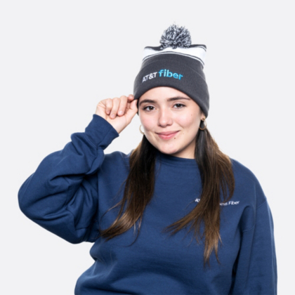 AT&T Fiber Sport-Tek® Stripe Pom Pom Beanie | AT&T Brand Shop