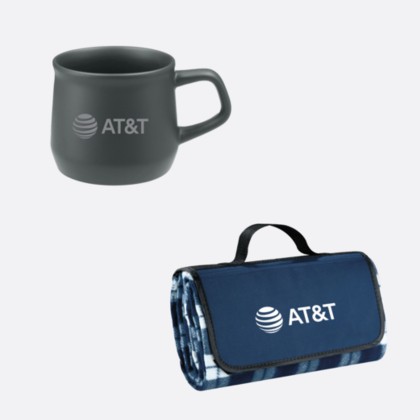AT&T Angus Mug and Plaid Fleece Blanket Bundle
