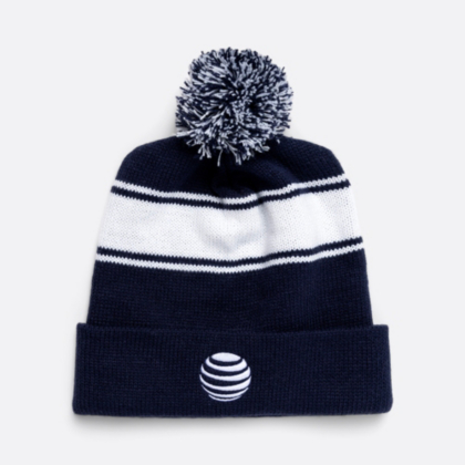 AT&T Stripe Pom Pom Beanie