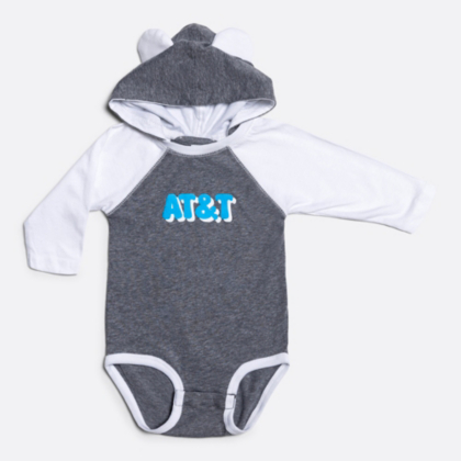 AT&T Infant Hooded Long Sleeve Bodysuit with Ears