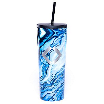 Marble Tumbler with Straw - 24 oz