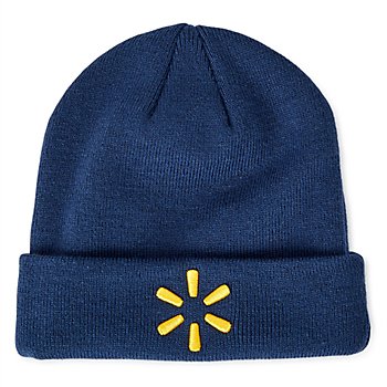 SparkShop Cuffed Beanie with Yellow Spark - Navy