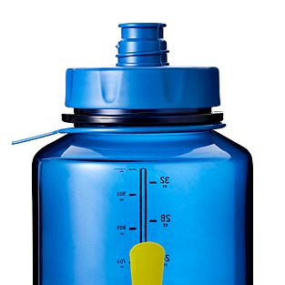 1 Liter 32oz Blue Water Bottle Sports Top & Handle