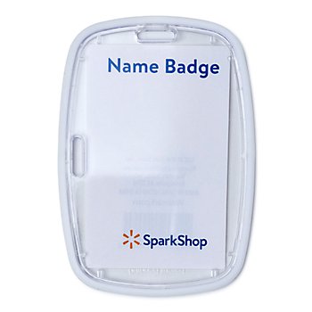 SparkShop Hard Badge Cover with White Rubber Band
