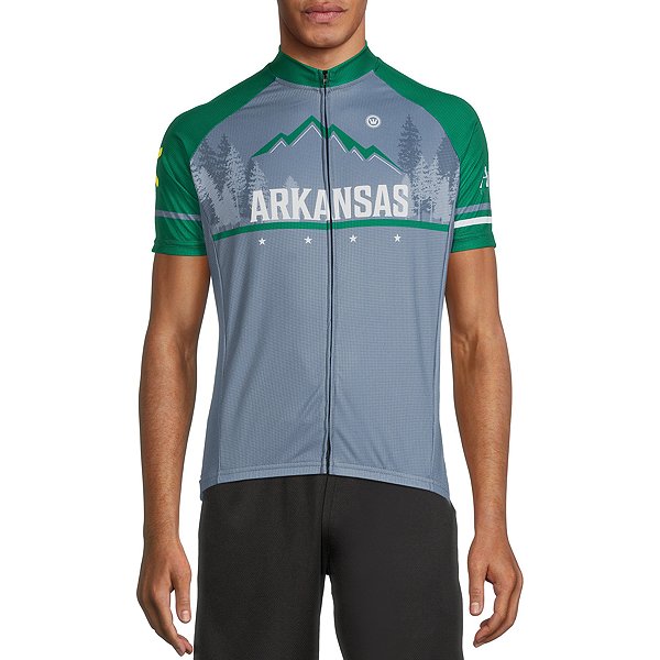 SparkShop Men's Short Sleeve Arkansas State Bike Jersey - Grey