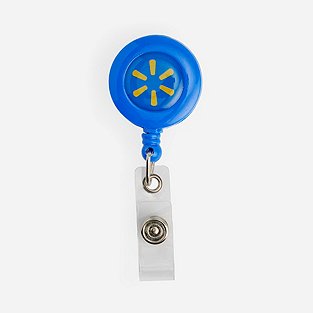 Dropship Blue Retractable Badge Clip Metal Rhinestone Beads ID