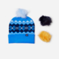 SparkShop Fairisle Knit Beanie w/ Interchangeable Poms