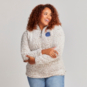 SparkShop Quality Goods Sherpa Women's Quarter Zip - Oatmeal