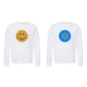 SparkShop Smiley Sequin Flip Crewneck Youth Sweatshirt - White