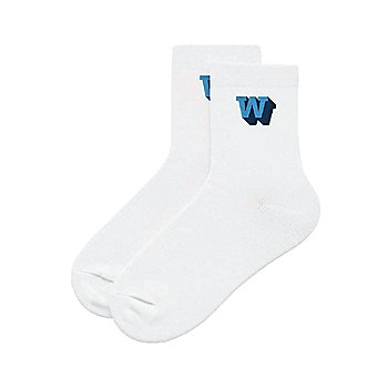 SparkShop White "W" Socks Unisex