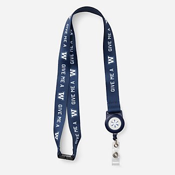 SparkShop Navy "Give me a W" Lanyard