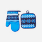 SparkShop Fairisle Oven Mitt - Blue