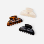 SparkShop Spark Hair Clip Trio - Tortoise, Black, Ivory