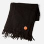 SparkShop Spark Chunky Knit Blanket With Fringe - Black