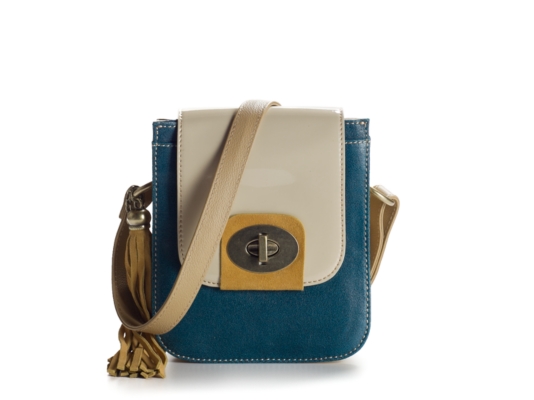 Crown Vintage Color Block Cross Body Bag