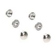 Rounded Crystal Trio Stud Earring Set
