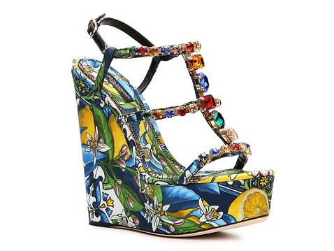 Dolce & Gabbana Fabric Wedge Sandal | DSW