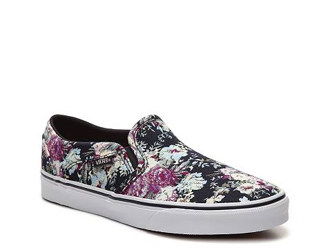 Vans Asher English Rose Floral Slip-On Sneaker - Womens | DSW