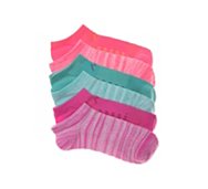 Solid Bright Womens No Show Socks - 6 Pack