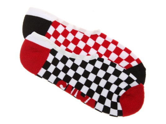Checker Mens No Show Socks - 2 Pack
