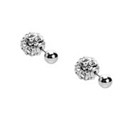 Pave Ball Front and Back Earrings