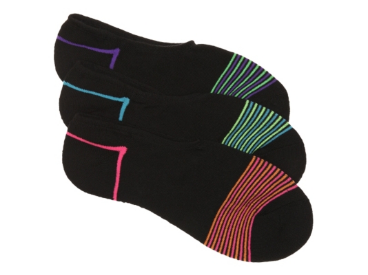 All Star Striped Womens No Show Socks - 3 Pack