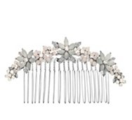 Jeweled Flower Hair Comb