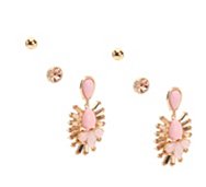 Jeweled Statement Trio Drop Earrings Set