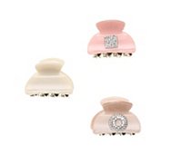 Blush Jeweled Trio Butterfly Clip Set