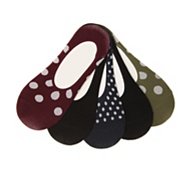Microfiber Dots Womens No Show Liners - 5 Pack