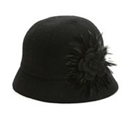 Feather Cloche Bucket Hat