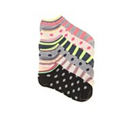Dots & Stripes Womens No Show Socks - 6 Pack