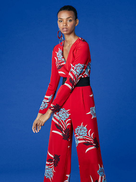 Long-Sleeve Cross Over Jumpsuit | Landing Pages by DVF