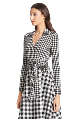 DVF Amelianna Flared Silk Combo Wrap Dress | by DVF