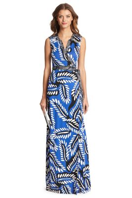 DVF Orchid Silk Jersey Maxi Wrap Dress | by DVF