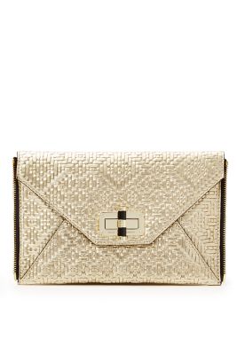 Agent Jade Basketweave Leather Zip On Clutch | Landing Pages by DVF