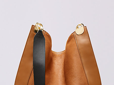 Calf Hair and Leather Crossbody Satchel | Landing Pages by DVF
