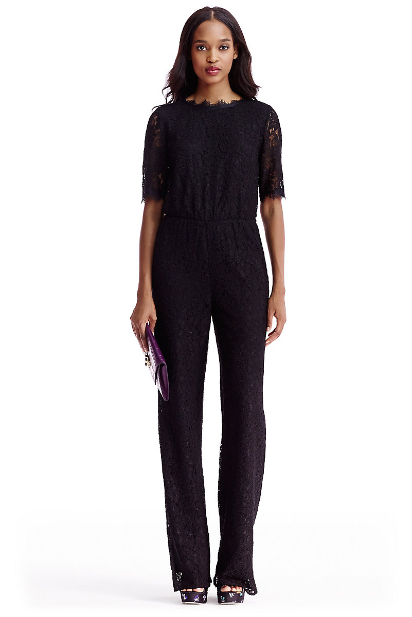 DVF Kendra Lace Open Back Jumpsuit | by DVF