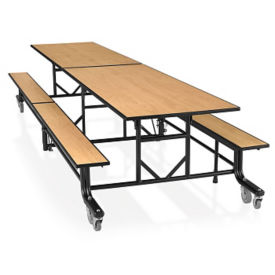 29 H Fold And Roll Rectangular Cafeteria Table With Benches 12 Ft