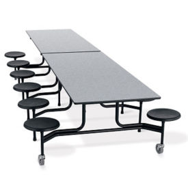 27 H Fold And Roll Rectangular Cafeteria Table With Stools 8 Ft