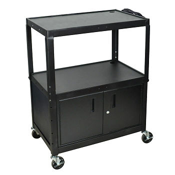 Adjustable Height Av Cart With Lower Storage Cabinet M16315 And