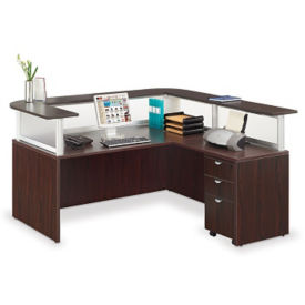 Curved Reception Desk - Modern Round Receptionist Stations with High ...