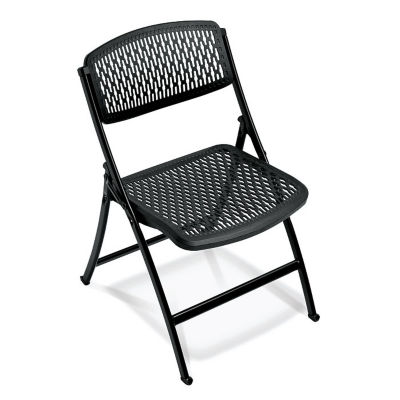 black plastic folding chairs