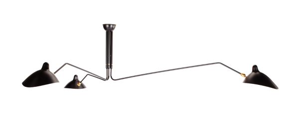 Serge Mouille Three Arm Ceiling Lamp