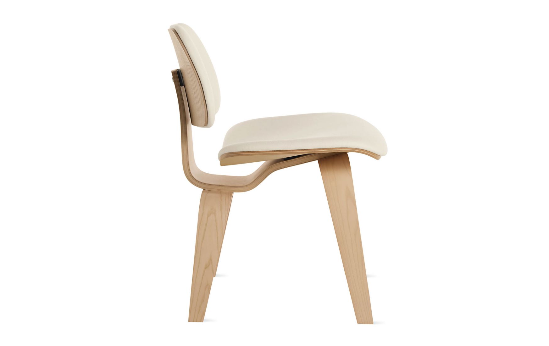 Eames Molded Plywood Dining Chair With Wood Base Upholstered Herman Miller