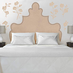 Shaped Headboard with Flowers Wall Decal | Shop Fathead® for Wall Art Décor