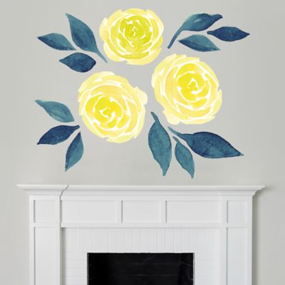 Watercolor Roses Wall Decal Shop Fathead® for Oversized Nature Decor
